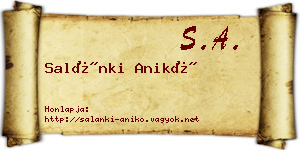 Salánki Anikó névjegykártya